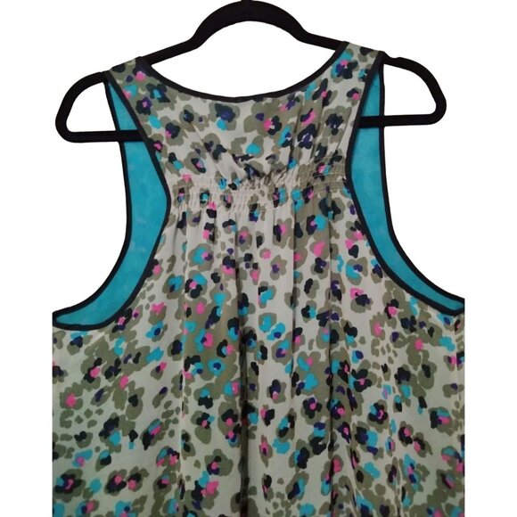 Beverly Drive Tank Top Size 16/18 Sleeveless Multicolor Leopard Print - Picture 5 of 6